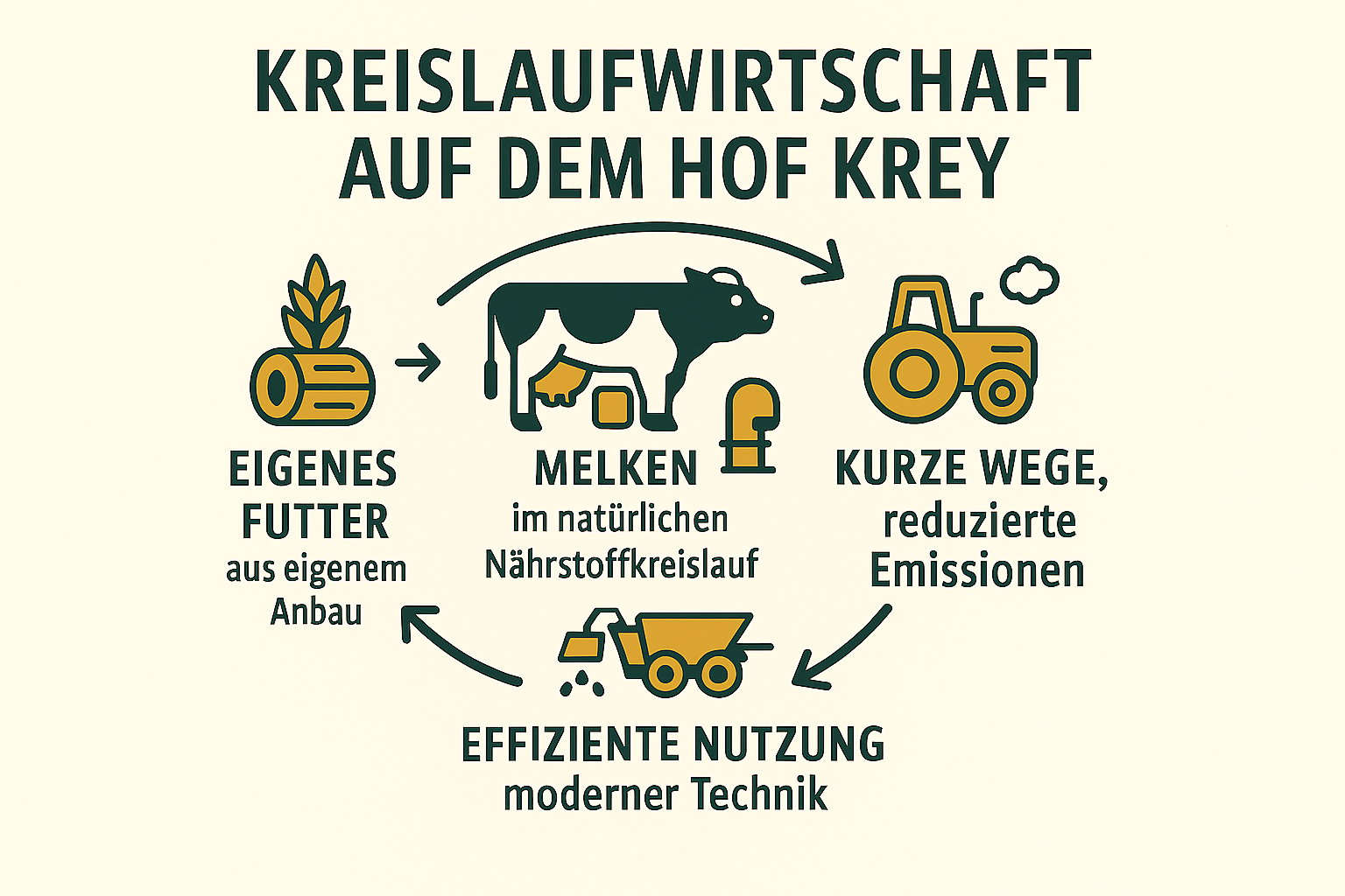 Kreislaufwirtschaft auf dem Hof Krey (Grafik KI-Generiert)